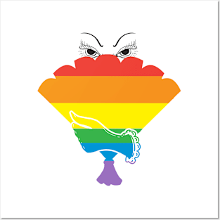 Drag Queen Pride Design with eyes, fan and hand Posters and Art